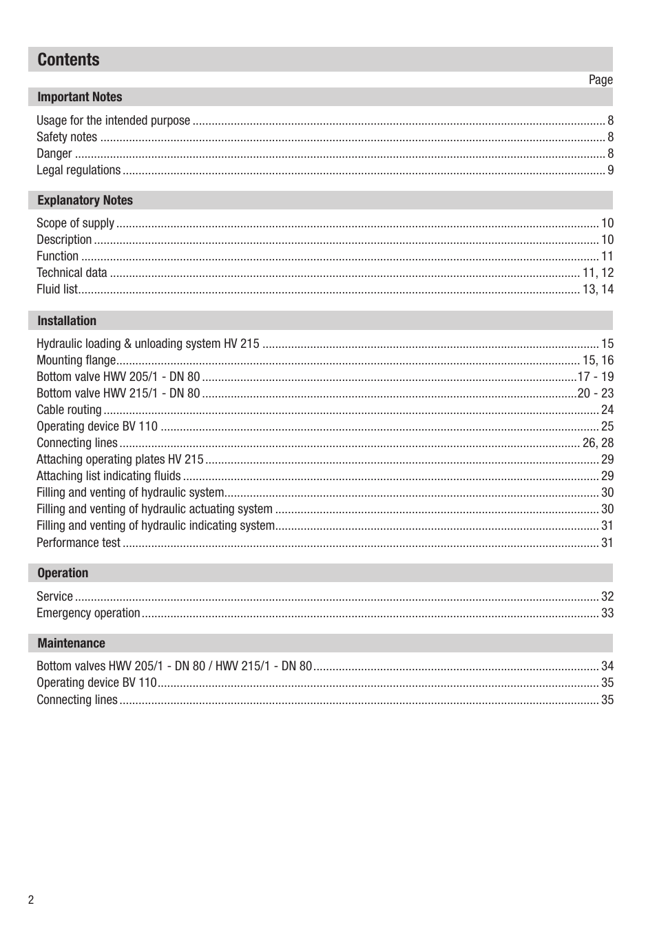 Flowserve HV 215 User Manual | Page 2 / 44