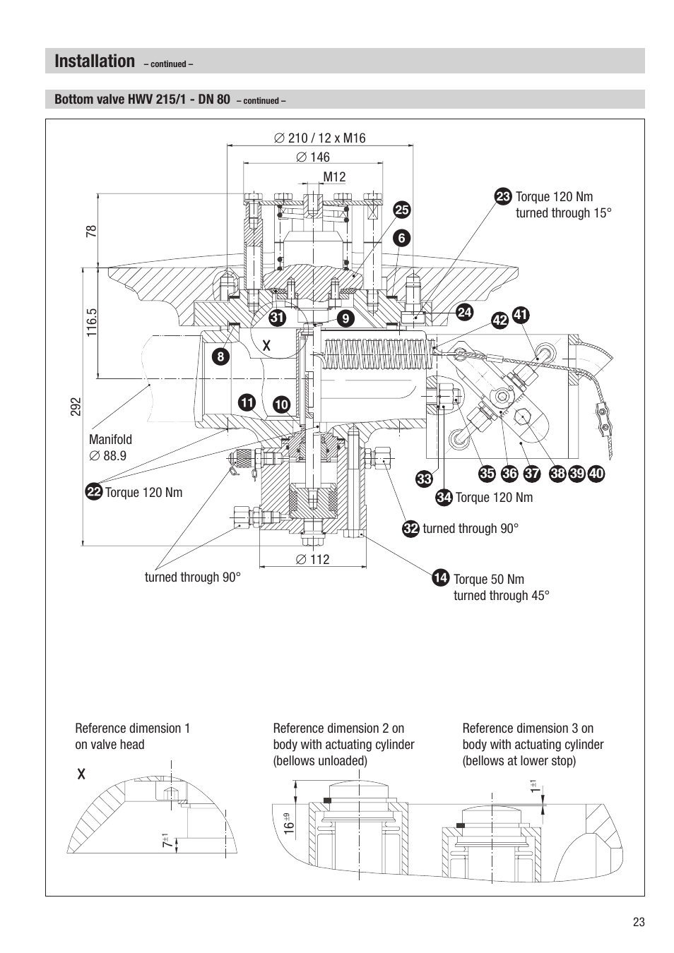 08 $ 9 d c 6 e b, Installation | Flowserve HV 215 User Manual | Page 23 / 44