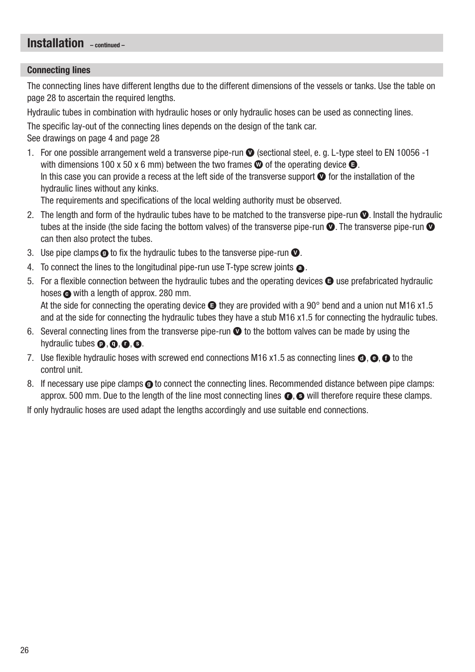 Installation | Flowserve HV 215 User Manual | Page 26 / 44