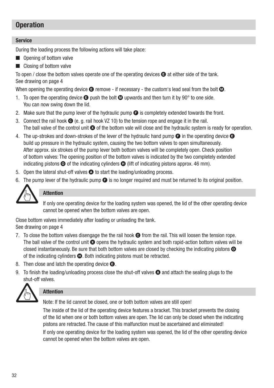 Operation | Flowserve HV 215 User Manual | Page 32 / 44