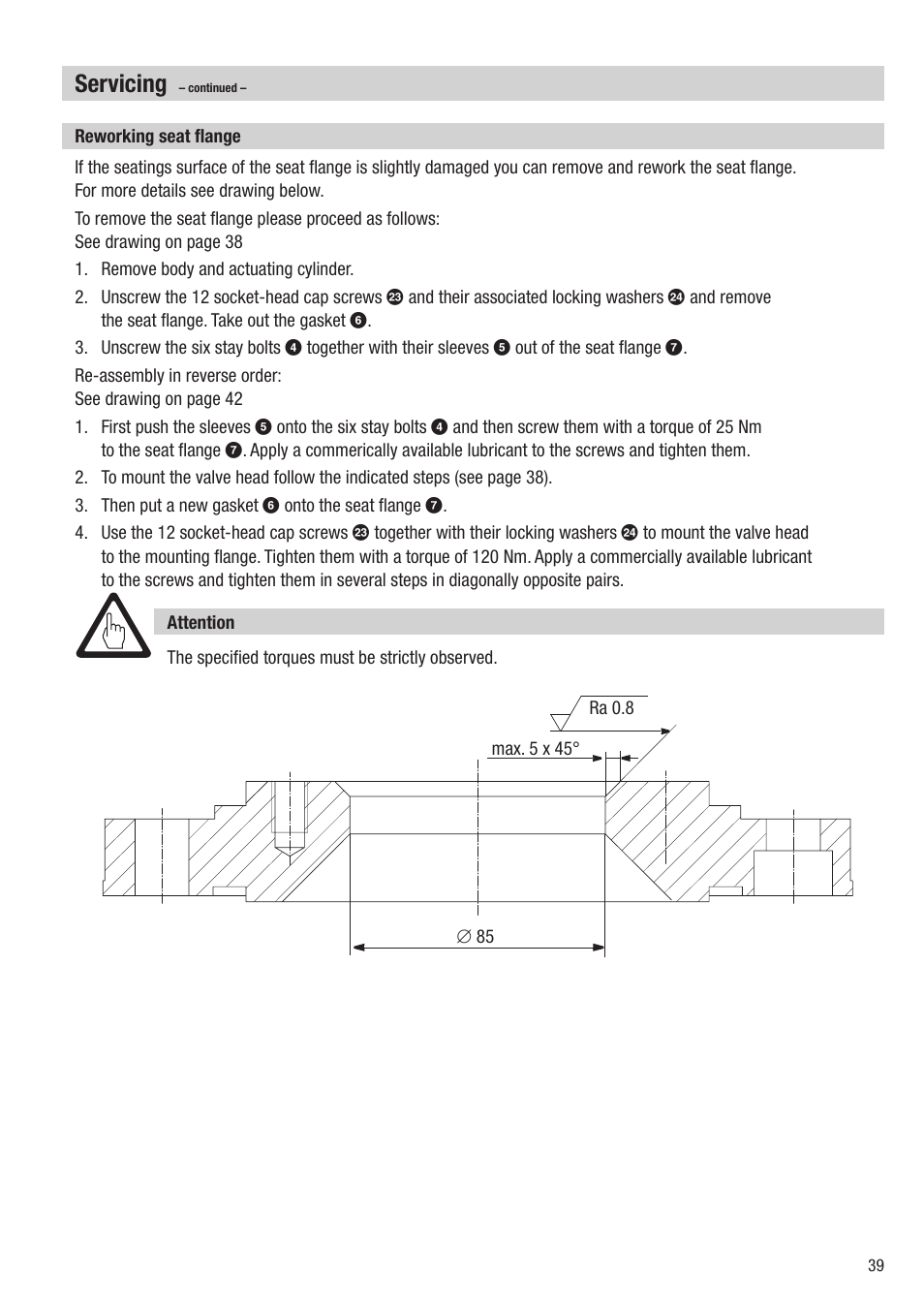 Servicing | Flowserve HV 215 User Manual | Page 39 / 44