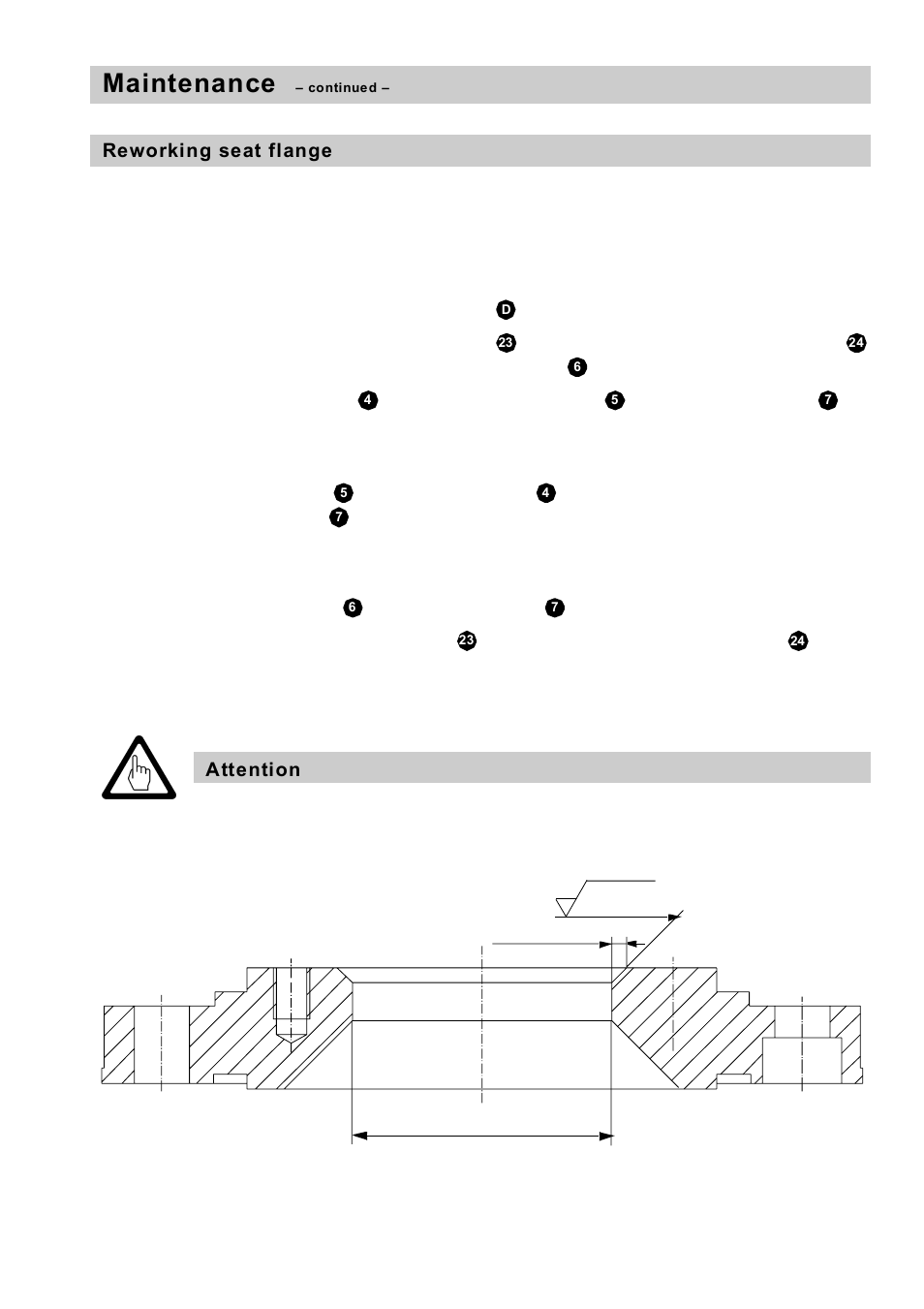 Reworking seat flange, Maintenance | Flowserve HV 205 User Manual | Page 23 / 34