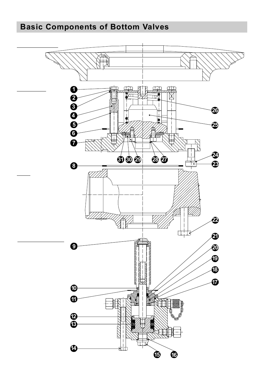 Basic components of bottom valves | Flowserve HV 205 User Manual | Page 6 / 34