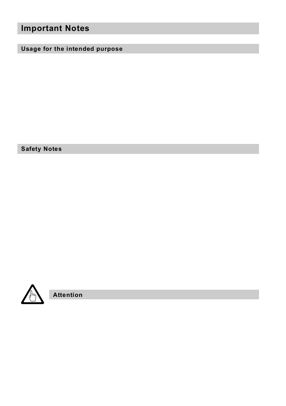 Important notes, Usage for the intended purpose, Safety notes | Usage for the intended purpose safety notes | Flowserve HV 205 User Manual | Page 8 / 34