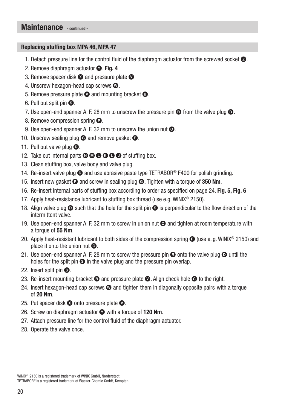 Maintenance | Flowserve PA46 User Manual | Page 20 / 32