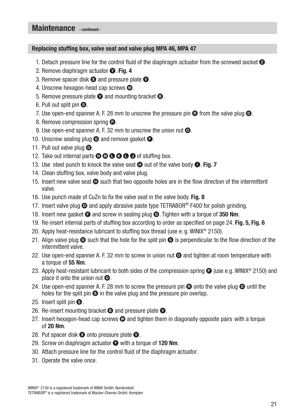 Maintenance | Flowserve PA46 User Manual | Page 21 / 32