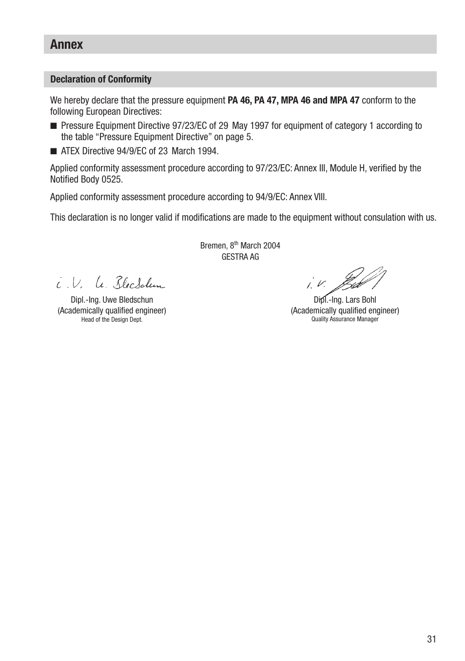 Annex | Flowserve PA46 User Manual | Page 31 / 32