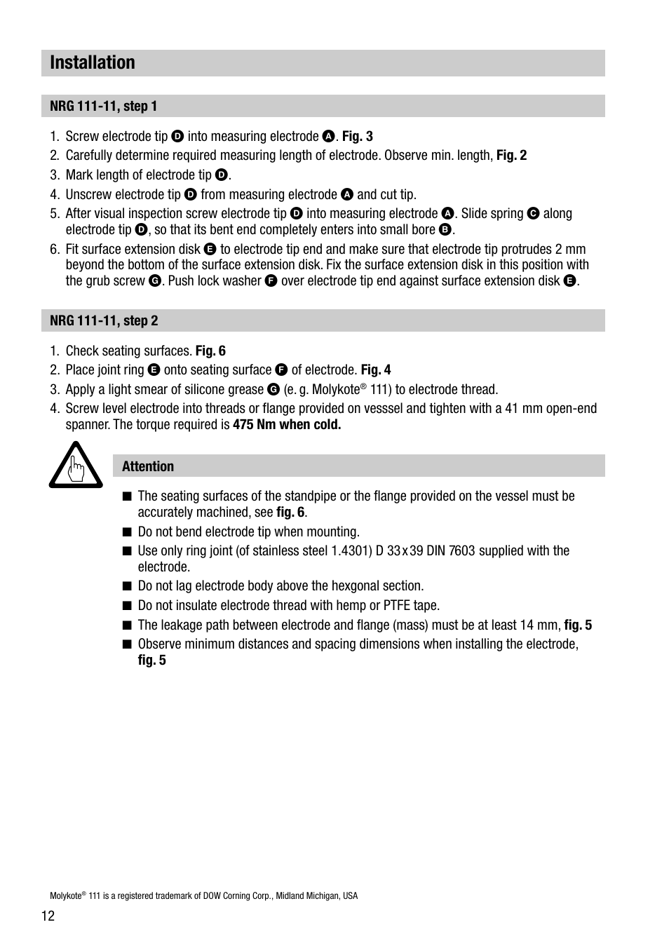 Installation | Flowserve NRG 111-11 User Manual | Page 12 / 20