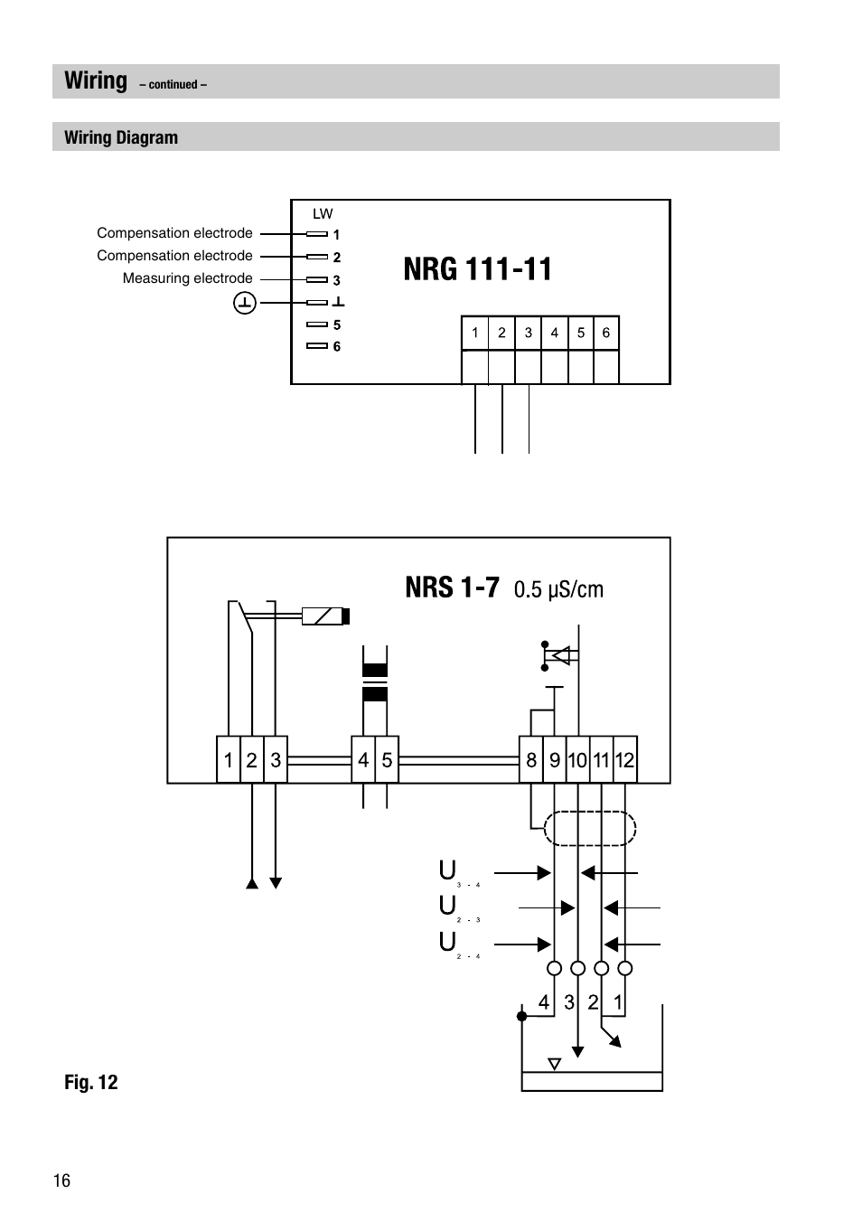 Wiring, Fig. 12 | Flowserve NRG 111-11 User Manual | Page 16 / 20