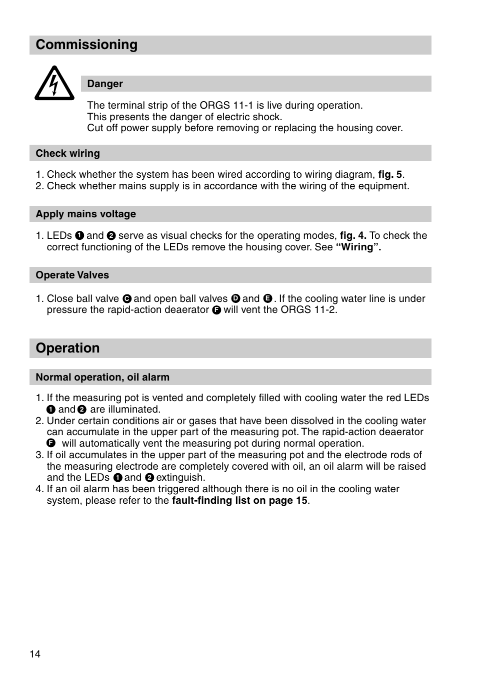 Commissioning, Operation | Flowserve ORGS 11-2 User Manual | Page 14 / 20
