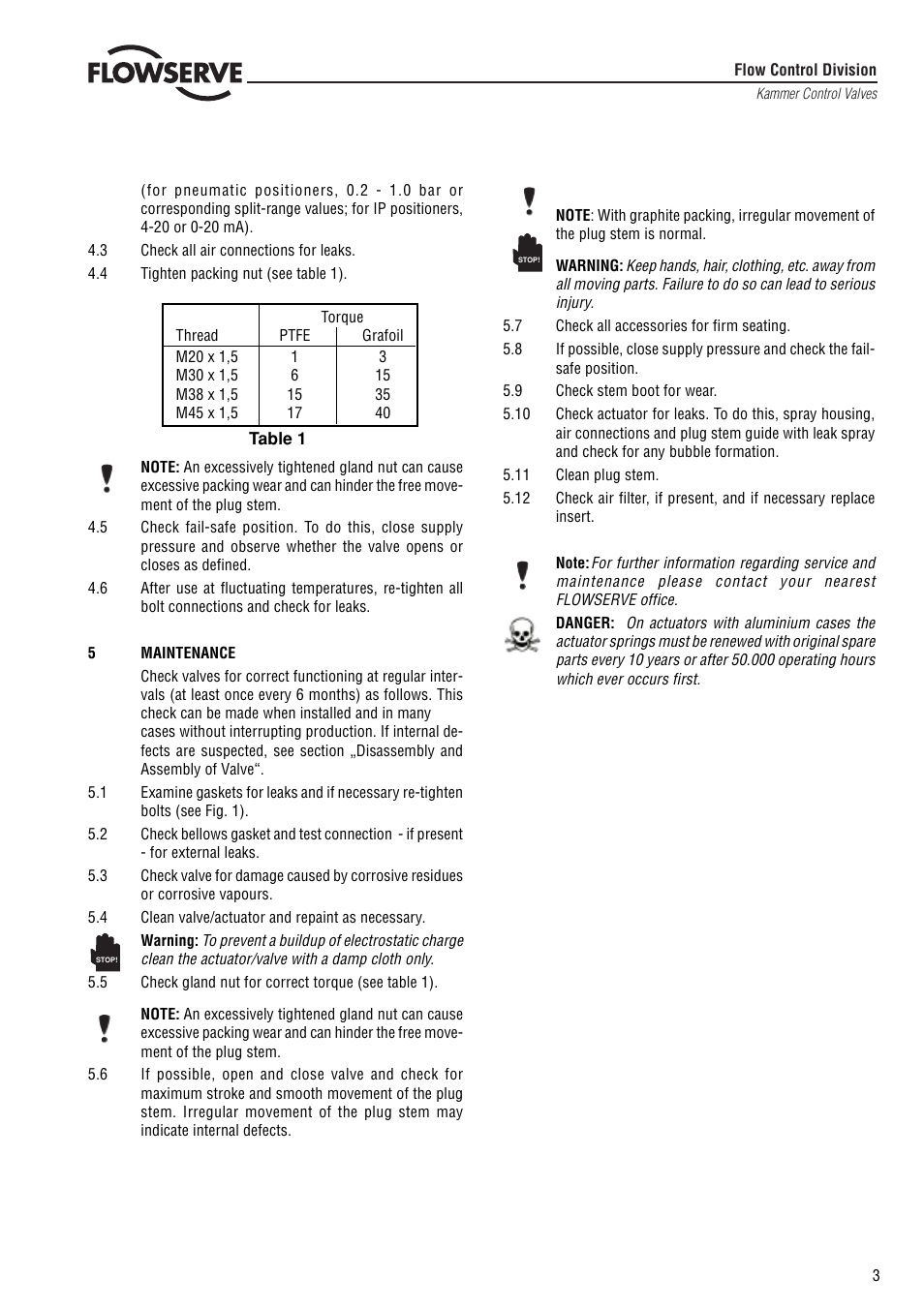 Flowserve 3 Series P6 Type Kämmer Pneumatic Actuator User Manual | Page 3 / 8