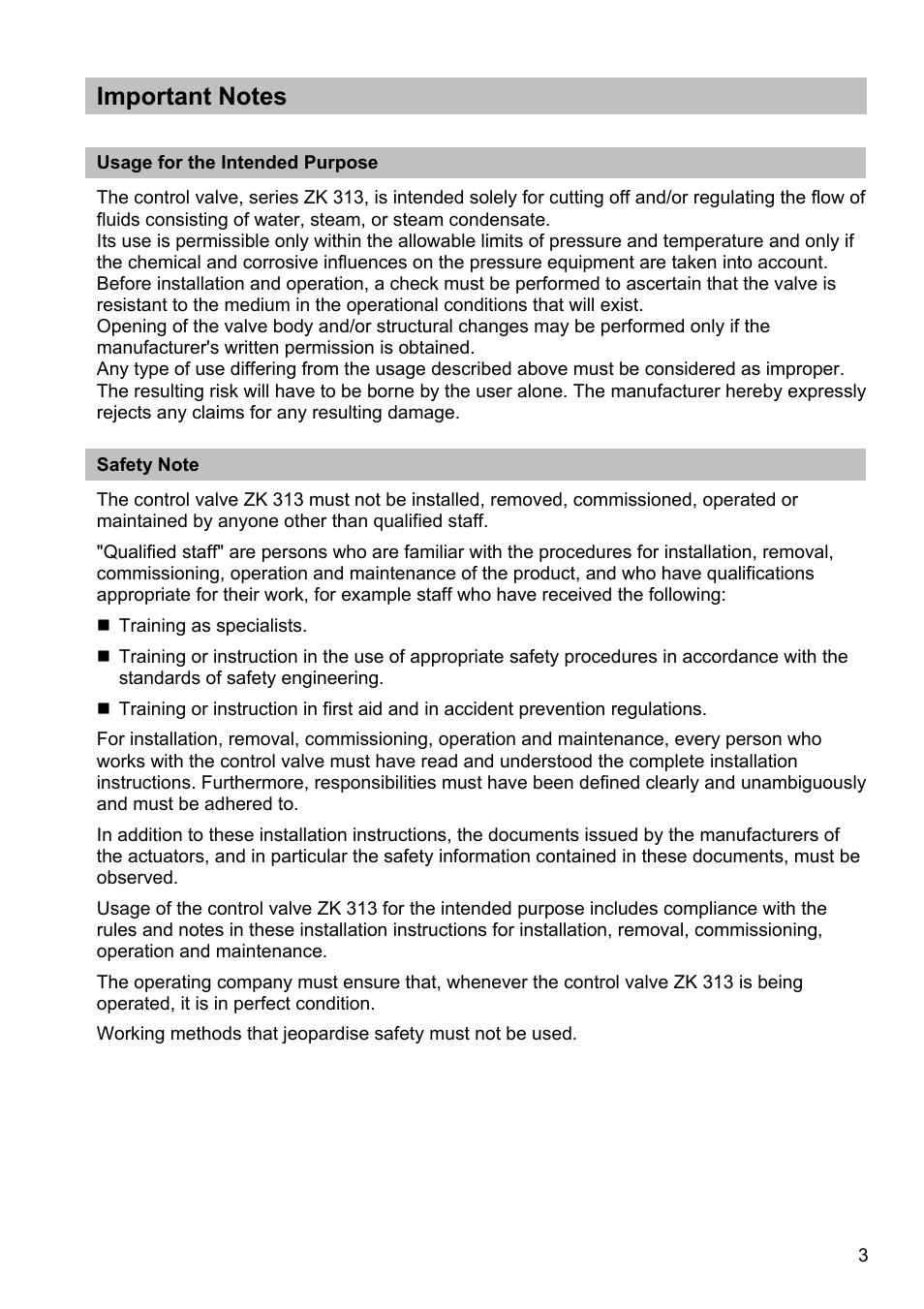 Flowserve ZK 313 User Manual | Page 3 / 16