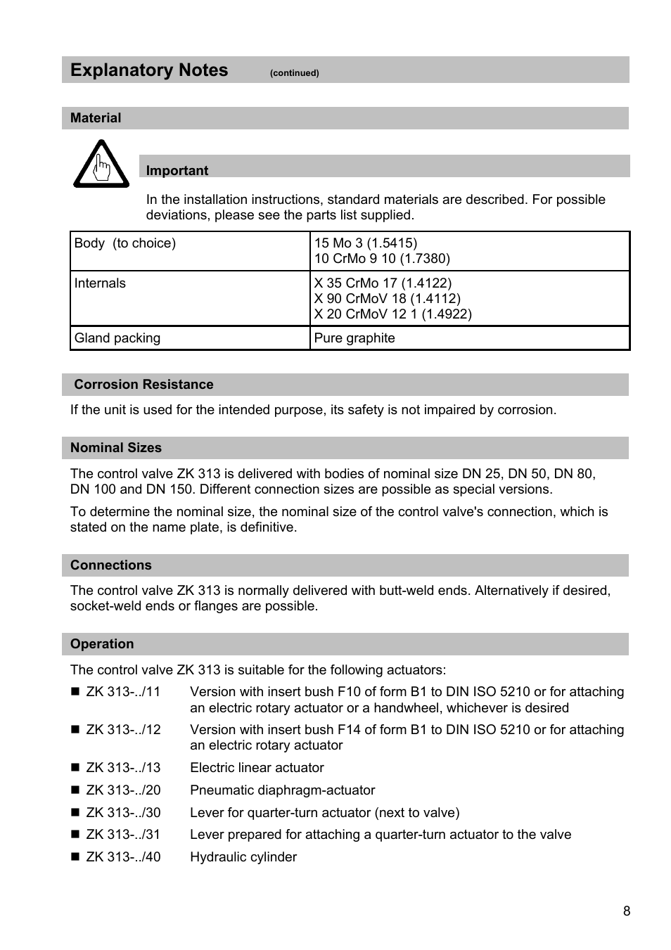 Flowserve ZK 313 User Manual | Page 8 / 16