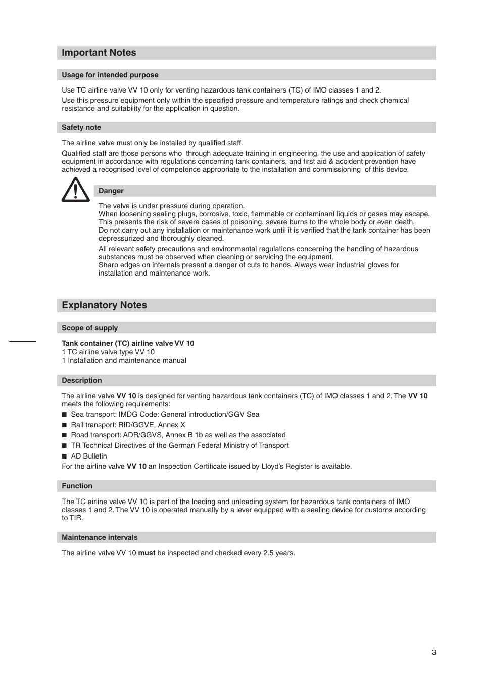 Flowserve VV 10 User Manual | Page 3 / 8