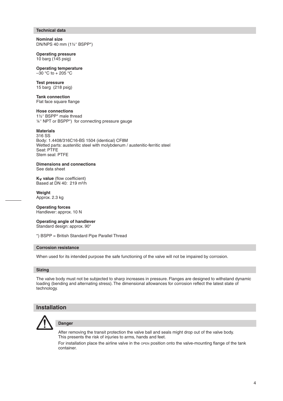 Installation | Flowserve VV 10 User Manual | Page 4 / 8