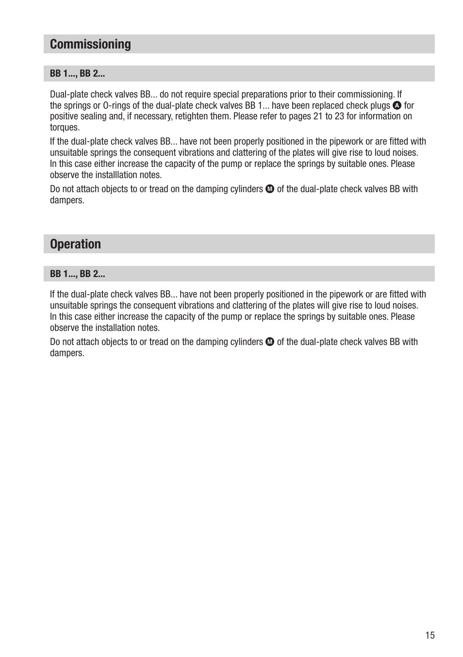 Operation, Commissioning | Flowserve BB 1 User Manual | Page 15 / 28