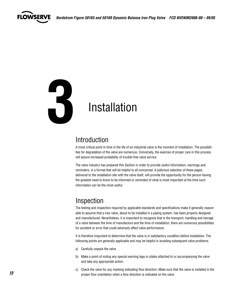 Installation | Flowserve 50165 Nordstrom Figure User Manual | Page 10 / 40