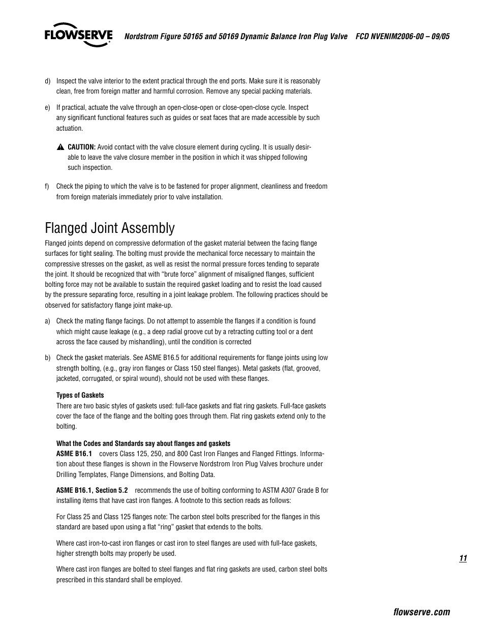 Flanged joint assembly | Flowserve 50165 Nordstrom Figure User Manual | Page 11 / 40