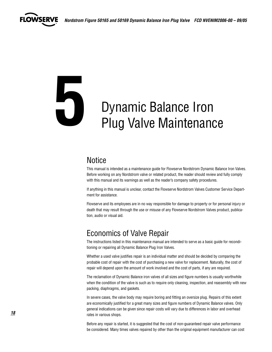 Dynamic balance iron plug valve maintenance | Flowserve 50165 Nordstrom Figure User Manual | Page 18 / 40