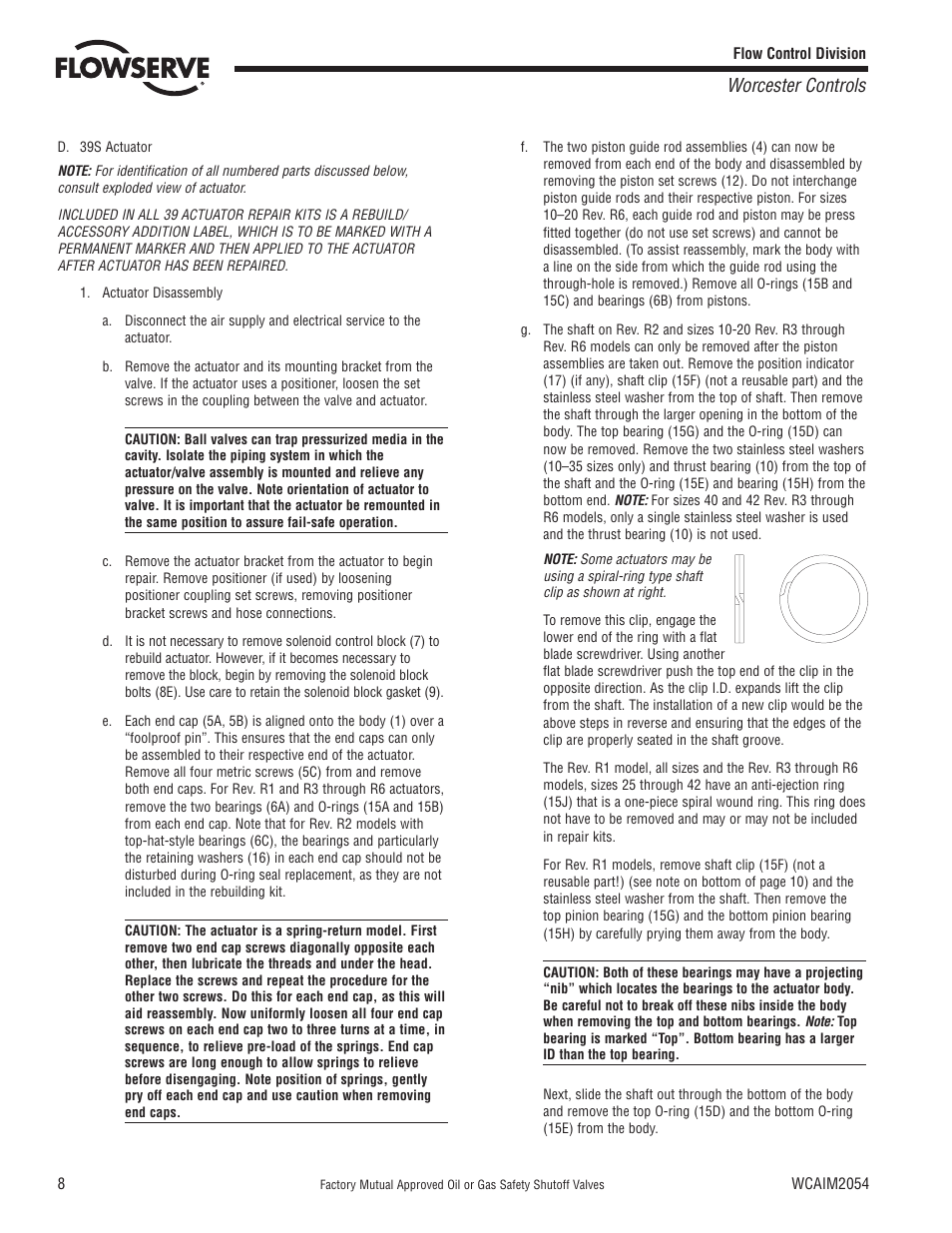 Worcester controls | Flowserve Factory Mutual Approved Oil or Gas Safety Shutoff Valve User Manual | Page 8 / 16