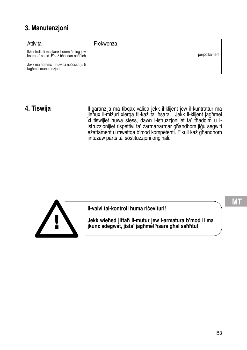 Manutenzjoni, Tiswija | Flowserve Selfacting pressure regulator User Manual | Page 153 / 248