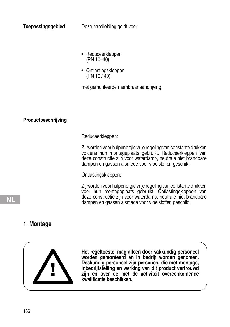 Montage | Flowserve Selfacting pressure regulator User Manual | Page 156 / 248