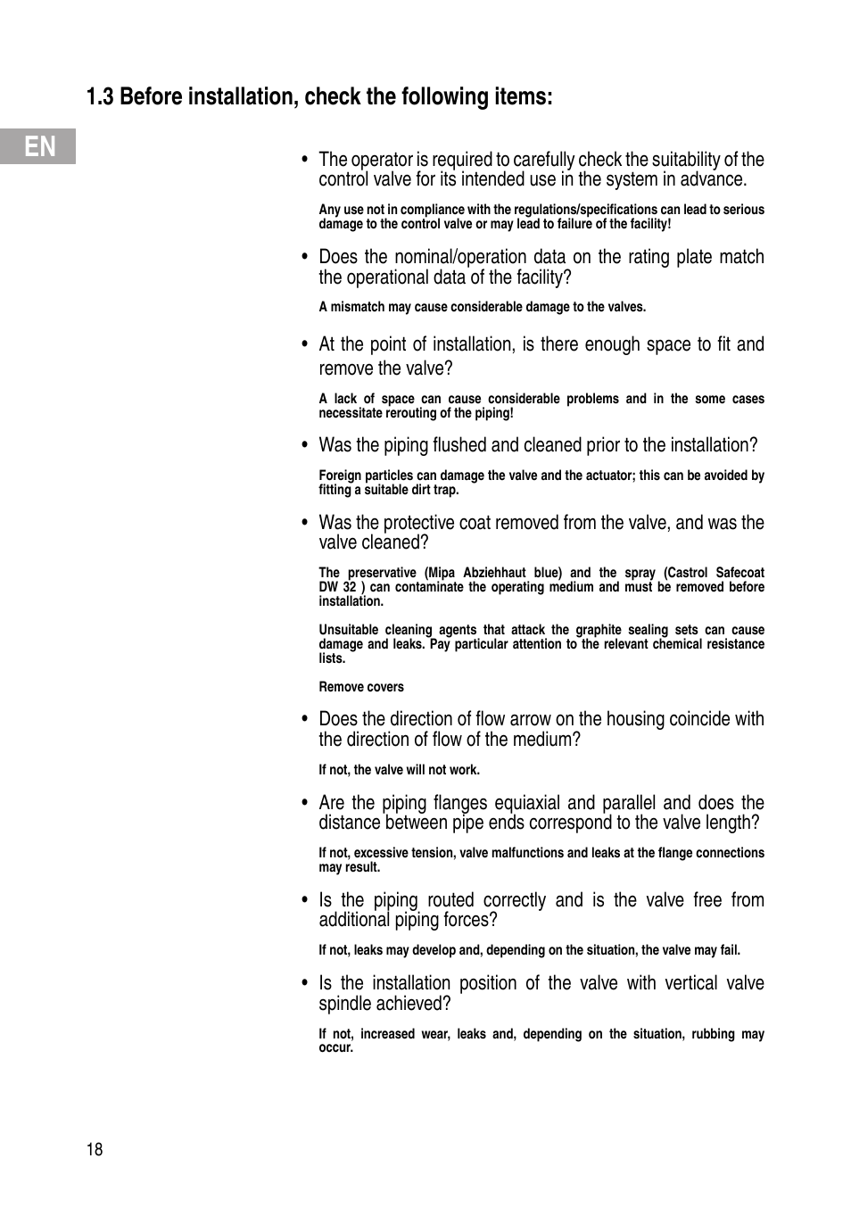 3 before installation, check the following items | Flowserve Selfacting pressure regulator User Manual | Page 18 / 248