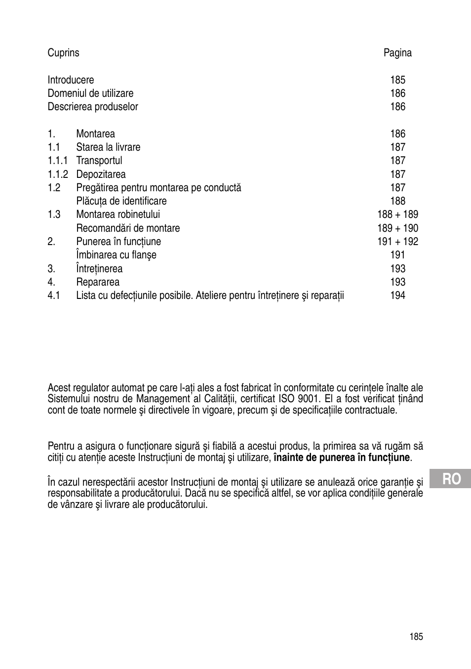 Flowserve Selfacting pressure regulator User Manual | Page 185 / 248