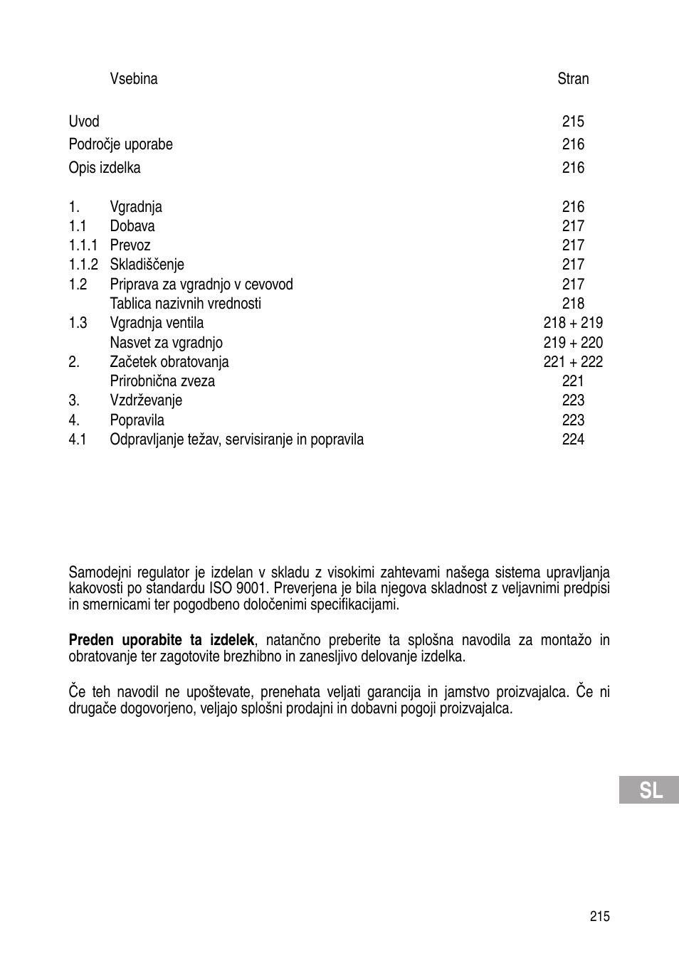 Flowserve Selfacting pressure regulator User Manual | Page 215 / 248