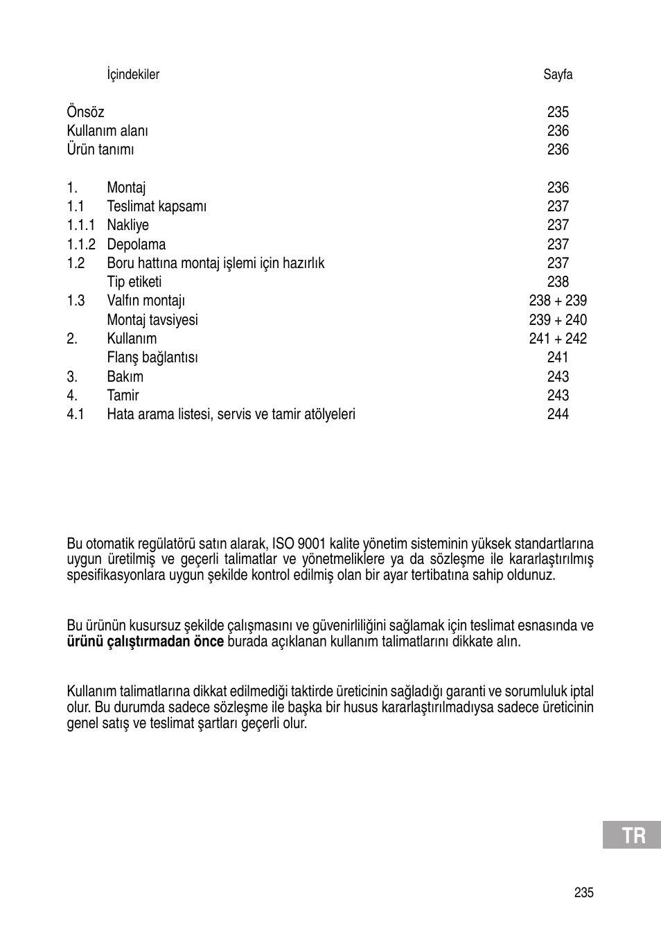Flowserve Selfacting pressure regulator User Manual | Page 235 / 248
