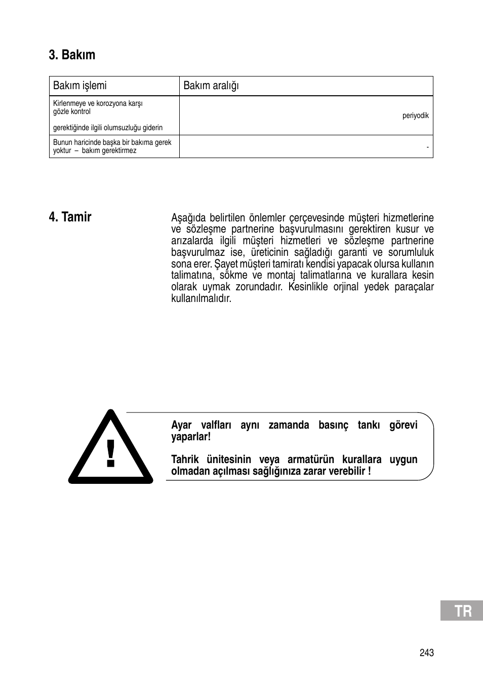 Bakım, Tamir | Flowserve Selfacting pressure regulator User Manual | Page 243 / 248