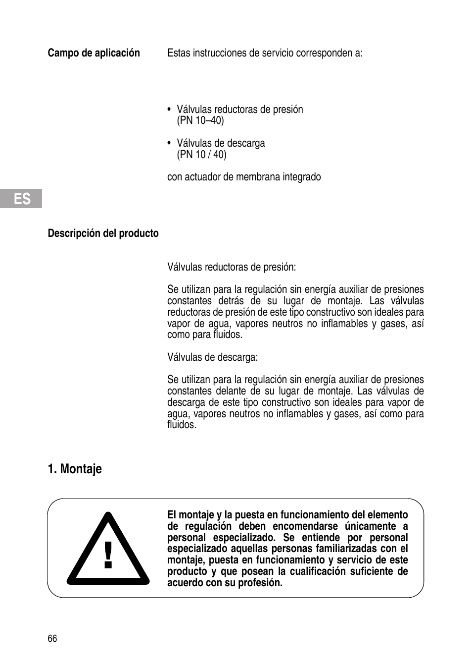 Montaje | Flowserve Selfacting pressure regulator User Manual | Page 66 / 248