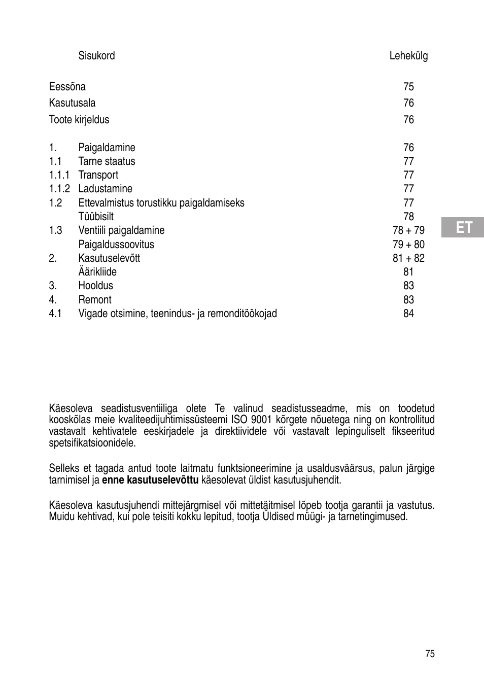 Flowserve Selfacting pressure regulator User Manual | Page 75 / 248