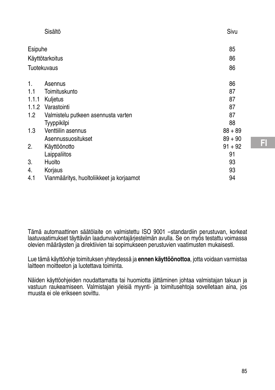 Flowserve Selfacting pressure regulator User Manual | Page 85 / 248