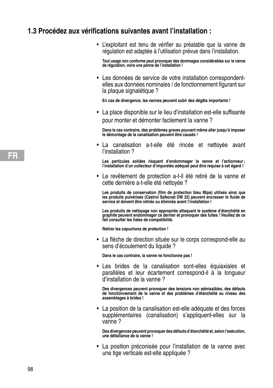 Flowserve Selfacting pressure regulator User Manual | Page 98 / 248