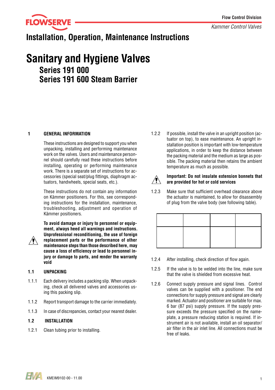 Flowserve 191 000 Series User Manual | 4 pages