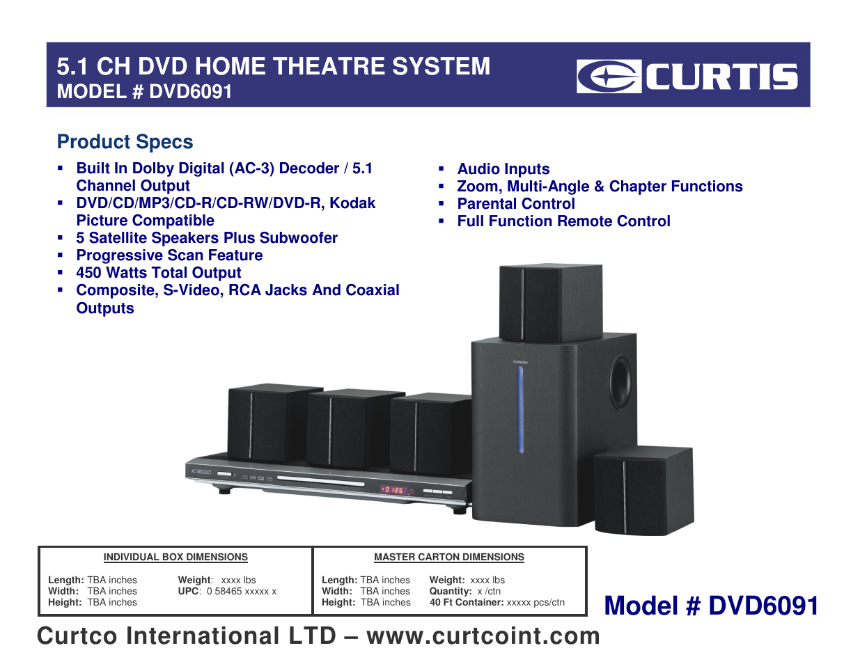 Curtis DVD6091 User Manual | 1 page