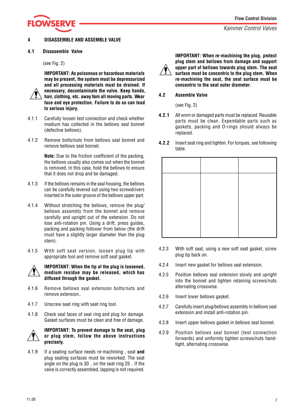 Kammer control valves | Flowserve 035 300 Series User Manual | Page 7 / 8