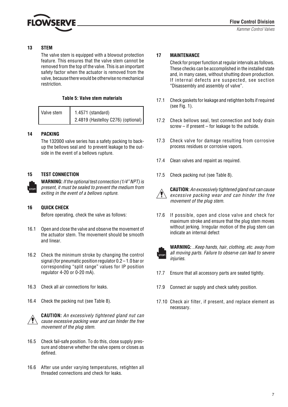 Flowserve 132000 Series User Manual | Page 7 / 12