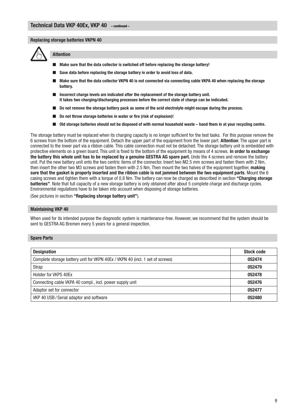 Technical data vkp 40ex, vkp 40 | Flowserve VKP 40Ex User Manual | Page 9 / 24