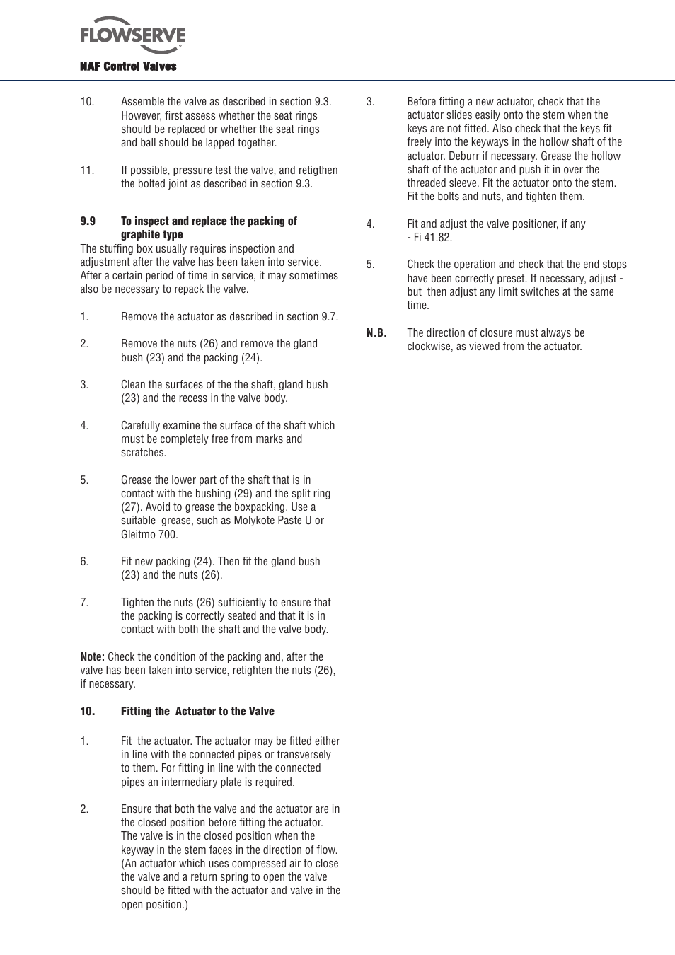 Flowserve NAF-Duball ball valves User Manual | Page 7 / 8