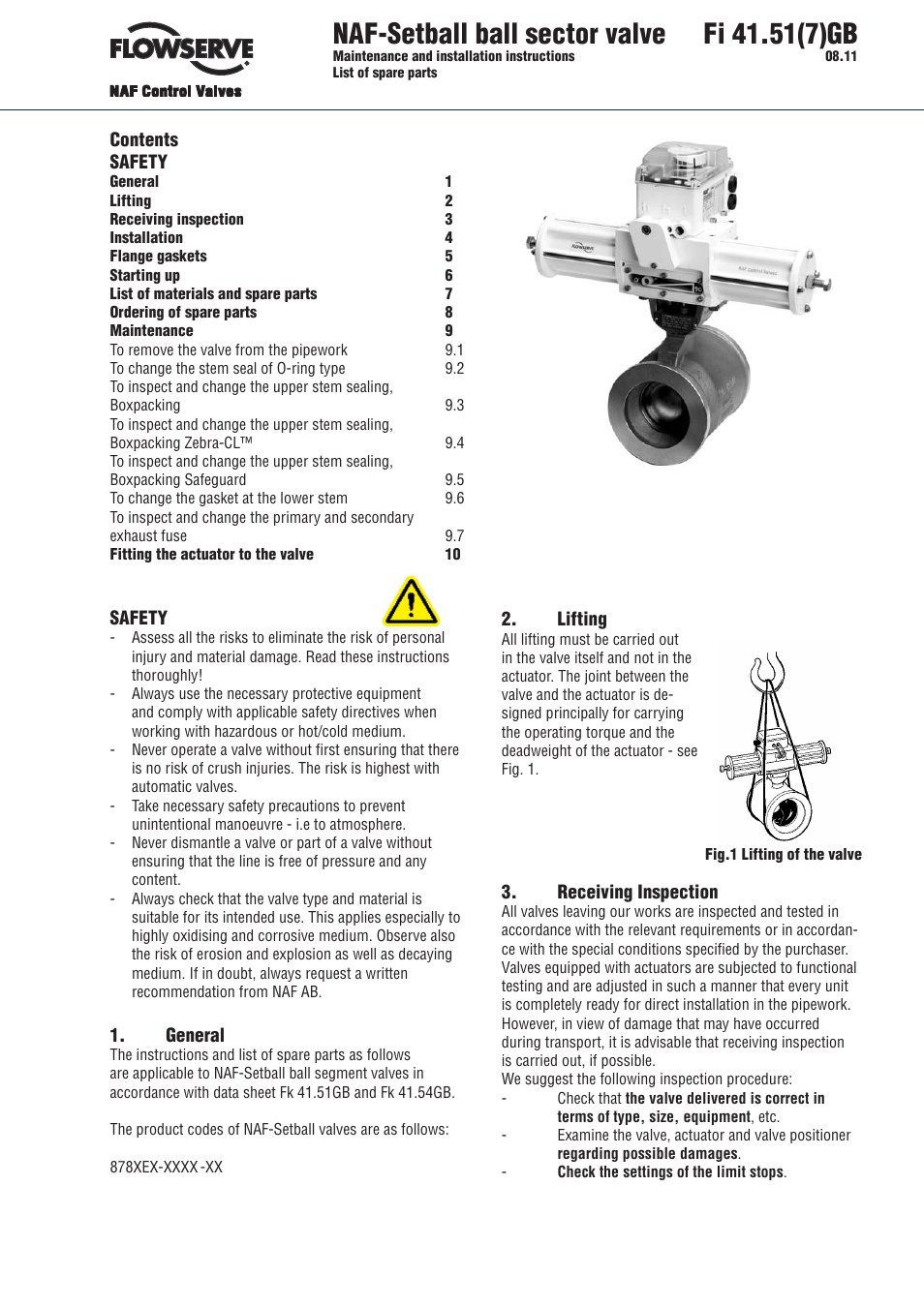 Flowserve NAF-Setball ball sector valve User Manual | 6 pages