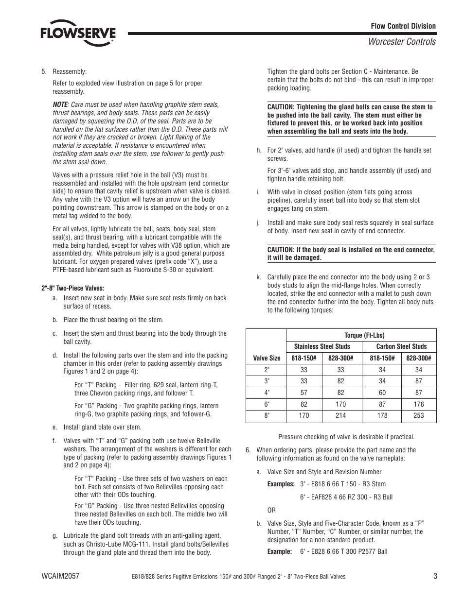 Worcester controls | Flowserve E818 Series User Manual | Page 3 / 8