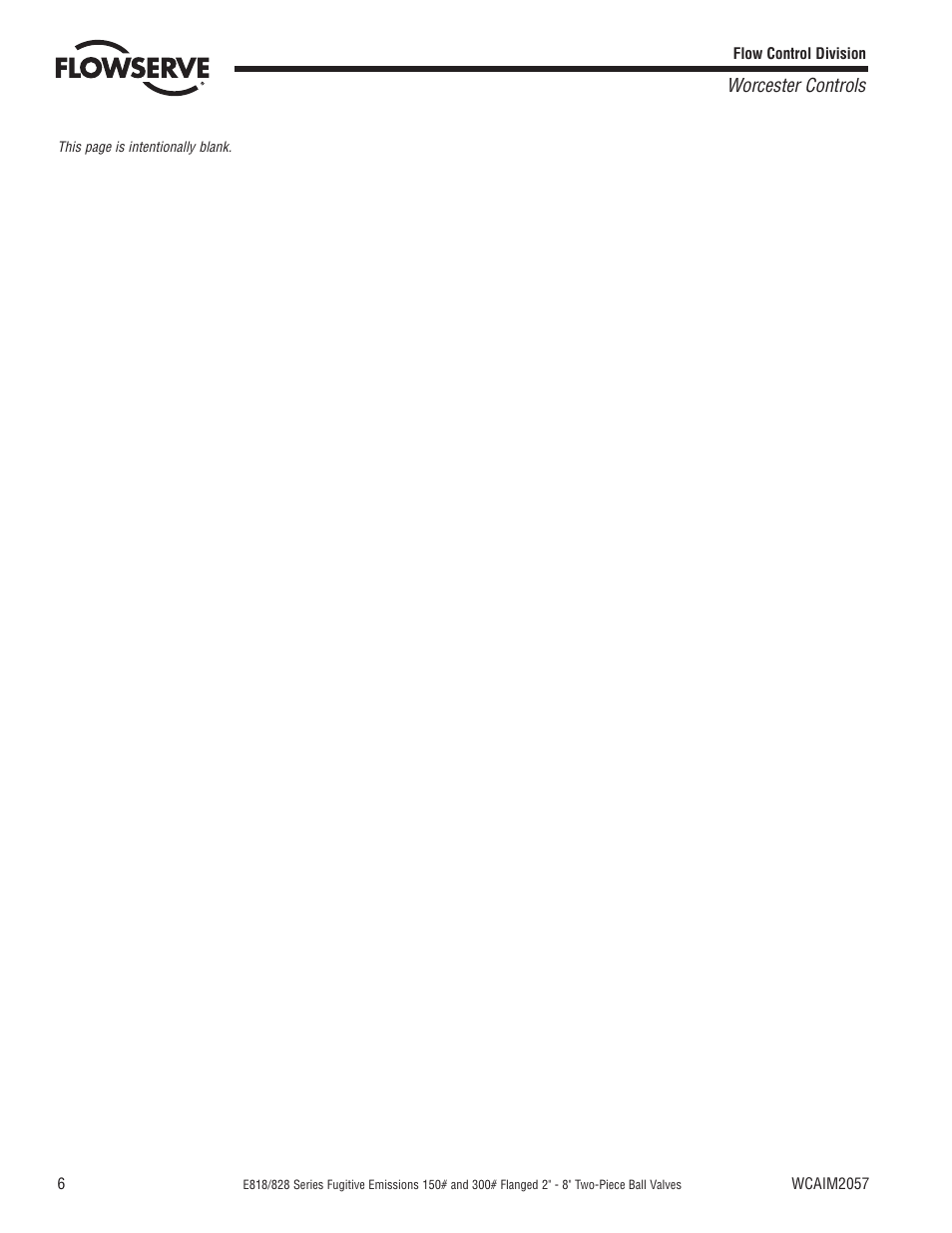 Worcester controls | Flowserve E818 Series User Manual | Page 6 / 8