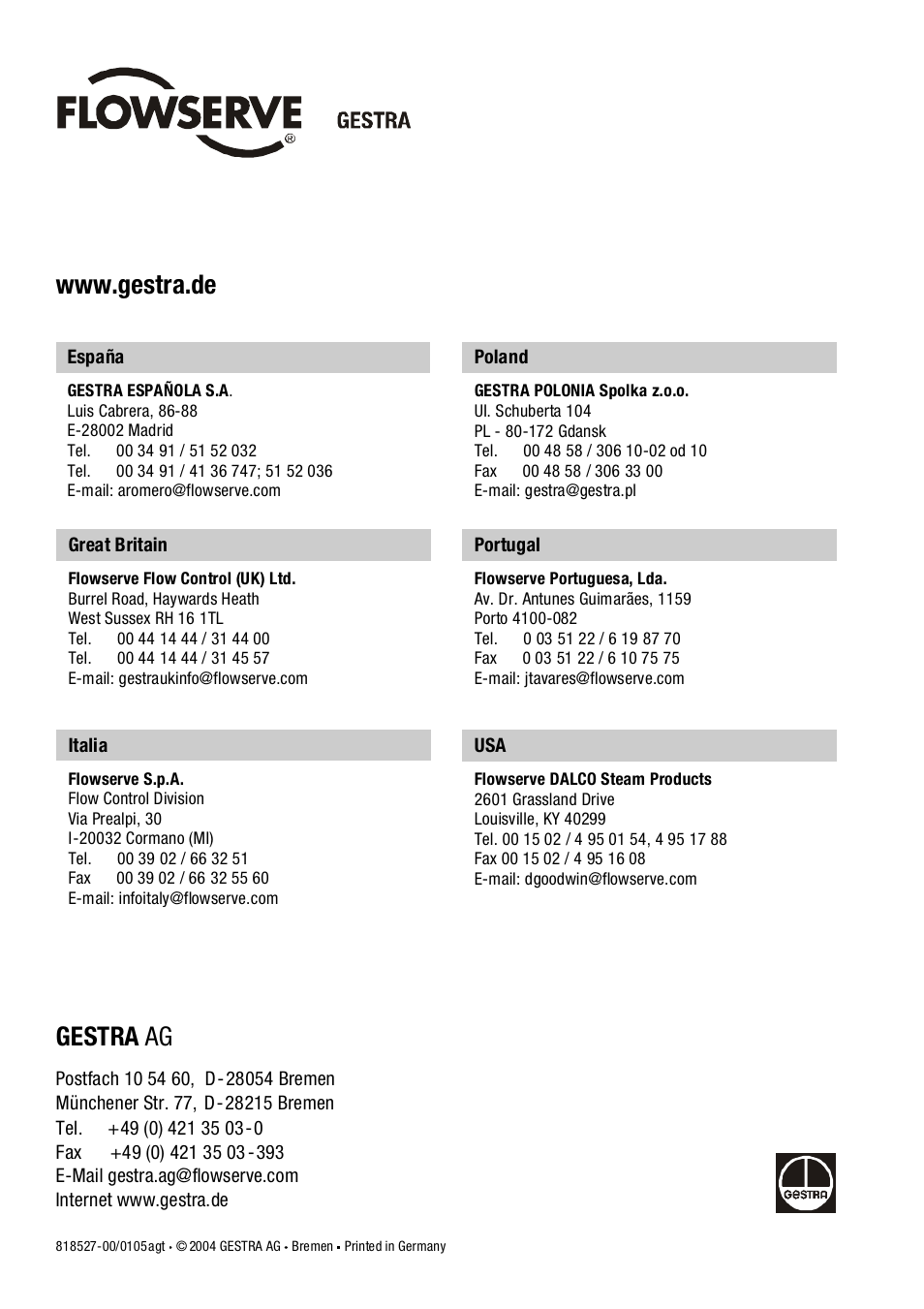 Flowserve LRR1-40 TDS Control Unit User Manual | Page 38 / 38