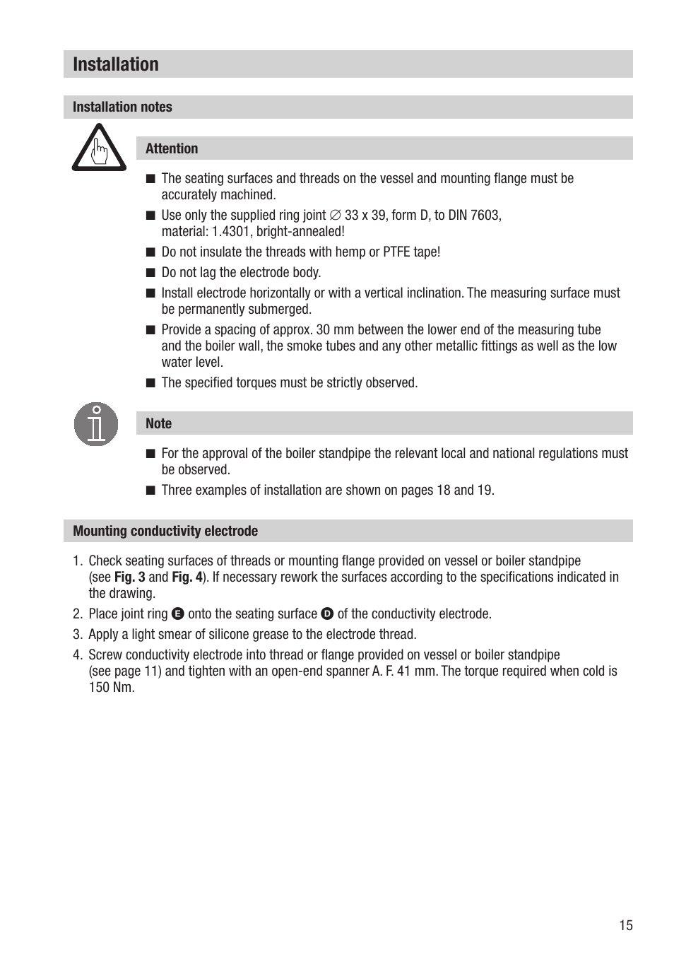 Installation | Flowserve LRG 16-40 User Manual | Page 15 / 36