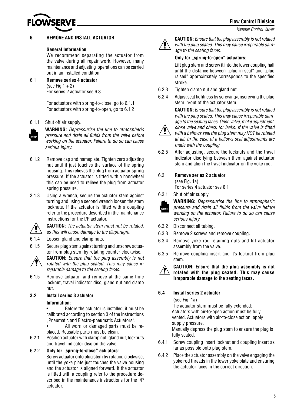 Flowserve 020000 Series Kämmer Split Body Valves User Manual | Page 5 / 8