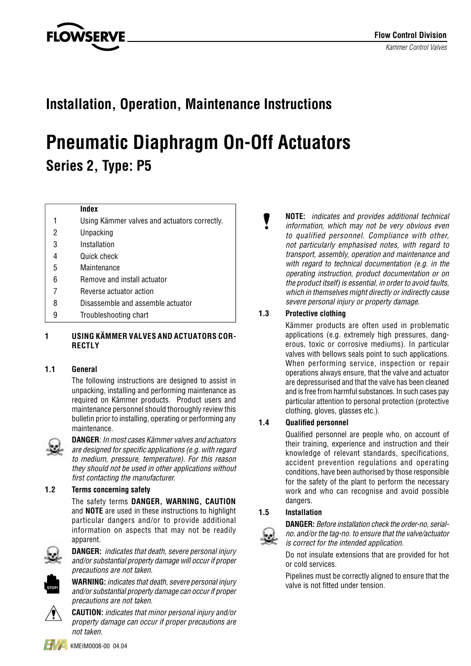 Flowserve 2 Series P5 Type User Manual | 8 pages