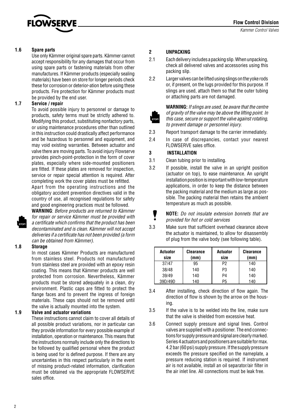 Flowserve 2 Series P5 Type User Manual | Page 2 / 8