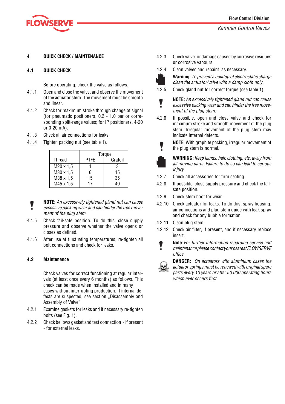 Flowserve 4 Series Kämmer Pneumatic and Electropneumatic Actuators User Manual | Page 3 / 24